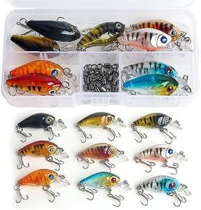 Realure 9 Pcs Minnow Bass Fishing Lures Set with Swivels, Wobbler Crankbaits with Treble Hooks, Sea Fishing Lures for Bass, Pike, Trout, Perch Lures, Hard (Mixed Colors)