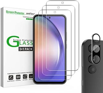 amFilm (3+1 Pack) Tempered Glass Screen Protector for Samsung Galaxy A54 with Camera Lens Protector, Case Friendly, Easy Installation and Bubbles-Free