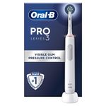 Oral-B Pro 3 Electric Toothbrush For Adults, 1 Cross Action Toothbrush Head, 3 Modes, Oral B Electric Toothbrush With Pressure Sensor, 2 Pin UK Plug, 3000, White