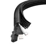 shinfly Cable Tidy Sleeve, 6mm/∅0.24"-6m/19.69ft Self-Closing Cable Duct, Cable Management for Desk, TV, Computer, PC, Cable Protection for Dogs, Cats, Black