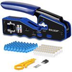 Solsop Pass Through RJ45 Crimp Tool Kit Ethernet Crimper Tool Kit for Pass Through RJ45 Connectors