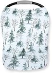 Pobi Baby Premium Multi-Use Cover - Nursing Cover, Baby Car Seat Covers, Shopping Cart, High Chair, and Breastfeeding Cover - Ultra-Soft, Stretchy, Woodland Scarf for Baby and Mom (Magical Woods)