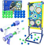 Shooting Game Toy Set for Age 6, 7, 8,9,10+ Years Old Kids Boys/Girls - 2pk Foam Ball Popper Air Guns & Shooting Target & 24 Foam Balls Toys for Kids Boy