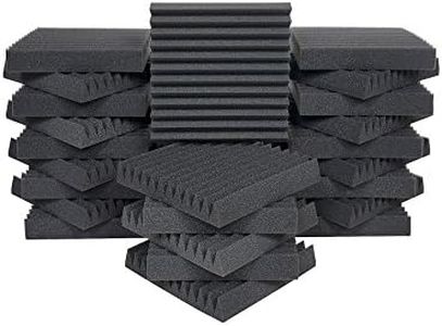 Auralex Acoustics Studiofoam Wedgies Acoustic Absorption Foam, 2" x 12" x 12", 24-Panels, Charcoal