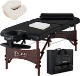 Master Massage 30" Roma Ii Portable Massage Table in Black W/Walnut Stained, 1 Count