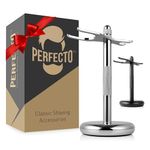 Perfecto Deluxe Chrome Razor and Brush Stand - The Best Safety Razor Stand!!! This Will Prolong The Life Of Your Shaving Brush