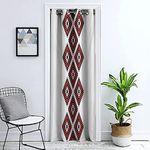 Doorway Curtains Privacy, Tribal Blackout Door Curtains Insulated Window Curtain Drape, Tribal American Style Zig Zag Aztec Motif Print Grommet Closet Curtain, 1 Panel 39 x 78 Inch, for Bedroom