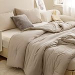 ROSGONIA Queen Comforter Set Oatmea