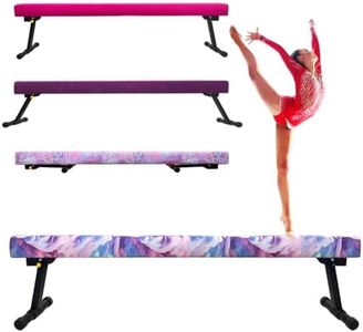 Peakpath 8FT Adjustable&Foldable Gymnastics Balance Beam,Home Gym Equipment,Easy Assembling and Storage,No Tool Require,for Kids Children Girls Training (CLOUDYPURPLE, 8FT)