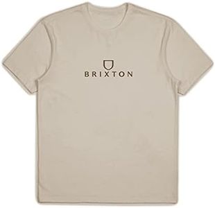 BRIXTON Men's Alpha Thread S/S Stt, Cream, Medium