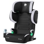 globalkids i-Size High Back Booster Car Seat, Group 2/3 ISOFIX Toddler Car Seat, with Cup Holder, Adjustable Headrest/Backrest/Width, 3–12 Years, 15-36 kg, 100cm-150cm, Black