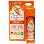 Badger Company, Kids Sport Sunscreen All Season Face Stick, SPF 35, Tangerine & Vanilla, .65 oz (18.4 g)