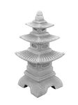 gartendekoparadies.de Stone lamp in the shape of a pagoda, Japanese stone lantern, H. 46 cm, 14 kg, gray, frost-proof made of cast stone for outdoor use