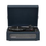 Crosley Voyager Portable Turntable - Bluetooth Record Player, 3-Speed Suitcase Vinyl Player, Home Turntables for Vinyl Records, Built in Stereo Speakers & Bluetooth Receiver, AUX Input, Navy Blue