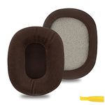 Geekria Comfort Velour Replacement Ear Pads for Turtle Beach Stealth 400, 450, 500X, 520, 600, 700, 900, HiFi780 Headphones Ear Cushions, Headset Earpads, Ear Cups Repair Parts (Brown)