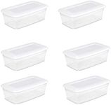 STERILITE 6-Quart Storage Bin Shoe Box - Clear (6)
