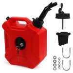 5L/1.3 Gallon Gas Can,GEVINFA Motorcycle Gas Can Fuel Oil Petrol Diesel Storage Cans,Portable Gas Tank Fuel Compatible with Motorcycle UTV ATV SUV RV Snowmobile and Most Cars(Red)