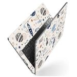 Dzazner HD Printed Full Body Laptop Skin Sticker Vinyl Fits for Size Upto 15.6 inches Laptop No Residue, Bubble Free - Hello Space Moon