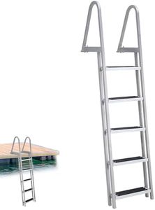 GarveeTech Aluminum Dock Ladder 3/4/5 Steps, Removable Boat Ladder 350lbs Load Capacity, Pontoon Ladder Pool Stairs with Nonslip Design for Marine Boarding Lake Pool Dock