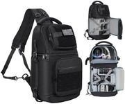 TORIBIO Camera Sling Bag, DSLR/SLR/Mirrorless Tactical Camera Case, Photography Camera Backpack with Tripod Holder & Removable Dividers for Canon/Nikon/Sony/Fuji