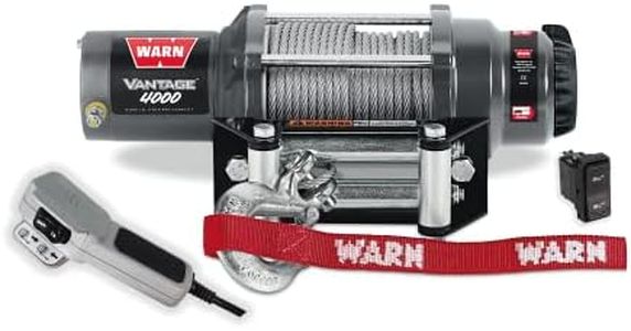 WARN Vantage 4000 Winch - 4000 lb. Capacity, 55' of 7/32" Wire Rope, Roller Fairlead, Wired Remote Control, Weather-Sealed, for ATV/UTV