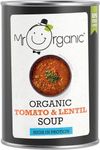 Mr Organic - Tomato and Lentil Soup - Organic and Delicious Tin, High in Protein and Fibre, Perfect for a Warm and Nutritious Meal