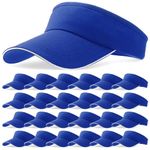 Bonuci 24 pcs Sun Visor Unisex Sun Visors Hats UV Protection Sun Hat for Women Men Tennis Baseball Golf Caps Bulk(Dark Blue)