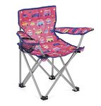 VW Kids Folding Camping Chair, Lightweight Beach Chair with Carry Bag, Pink