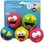 Vibrant Life 5pk Emoticon Latex Dog Toy for Extra Small Breeds