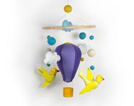 AGD Handmade Hotair Balloon Cot Mobile for Baby, Purple Kids Room Decoration, New Mom Expecting Parents Gifts, Cute Gender Neutral Baby Nursery Hanging from Crib Jhumar (Felt Fabric-Purple)