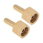 ECSiNG Pack of 2 Brass as Hose Connector 3/8 BSP 16 mm RH Nut with 5/16 Inch 8 mm Tail for Welding Regulator Flow Meter Hose Connector for Butane Gas Propane Gas Regulator