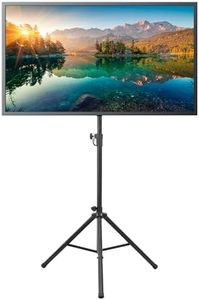 Mount-It! Tripod TV Stand – Portable TV Tripod for Flat Screens 32-70 Inch – Indoor/Outdoor Height Adjustable Stand, VESA 200x200 to 600x400, for LCD, LED, OLED, Curved TVs, Holds up to 77lbs