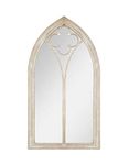 La Hacienda Garden Mirror Church Window Stone Effect Outdoor Décor, Wall Mounted, H 105cm x W 56 cm