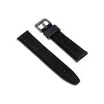 Timberland Daintree Watch Strap For Unisex 20mm And 22mm Width For Apple/Samsung Smart Watch Leather Band Gun Watch Strap - Tdoul0000603 (Black - 100mm Length)