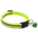 RvPaws Adjustable Reflective Collar Safety Buckle Bells for Pet Reflective Collar for- Puppy, Cat, Dog, Kitten, Light Green 10 MM