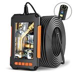 Endoscope Inspection Camera Dual-Lens Endoscope 4.3'' Screen Borescope 1080P HD Snake Camera with 8 LED Lights, Semi-Rigid Cable, 32GB TF Card (5M)