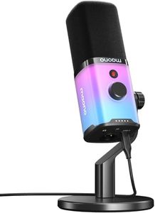 MAONO USB/XLR Dynamic Gaming Mic for Podcast with Software, PC Microphone with RGB Light, Mute Button, Gain & Volume Control, Monitor, Desktop Stand for Streaming, Recording,YouTube-PD100X RGB