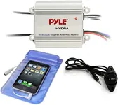 Pyle Auto 2-Channel Bridgeable Marine Amplifier - 200 Watt RMS 4 OHM Full Range Stereo w/ Wireless Bluetooth & Powerful Prime Speaker - High Crossover HD Music Audio Multi-Channel System