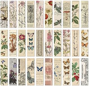 Vintage Natural Style Butterfly Flower Plant Bookmarks, Cute 30PCS (Gentle Whispers)