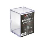 BCW 2 Piece Slider Box - 150 Count - Baseball, Football, Basketball, Hockey, Golf, Single Sports Cards Top Load - Sportcards Card Collecting Supplies