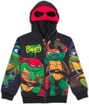 Teenage Mutant Ninja Turtles Donatello Raphael Leonardo Little Boys Fleece Zip Up Cosplay Hoodie Black 7-8