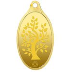 Muthoot Gold Bullion Corporation Metal 24k (999.9) Yellow Gold Bodhi Tree Pendant For Girls - 2 Gm