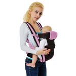 IULONEE 4-in-1 Carrier Baby Carrier Mini Ergonomic Toddler Wrap Carrier Front & Back Carry Baby Carriers Toddler Carrying Backpack Toddler Sling Carrier for Newborns and Older Babies 3.5-20 Kg (Pink)