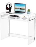 solaround Acrylic Desk Laptop Workstation Study Table Home Office Console Table Entrance Table Decor (Clear), ZZ001