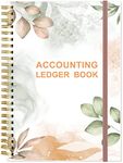 Accounting Ledger Book - A5 Ledger Book for Bookkeeping, Small Businesses & Personal Use, Expense Tracker Notebook for Tracking Money, Expenses, Deposits & Balance, 5.8" x 8.4", Rose Leaf