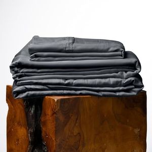 Olive + Crate Tencel Lyocell Eucalyptus Sheets King Size - Cooling Tencel Sheets for Hot Sleepers with 18 Inch Deep Pocket Fit - Charcoal 4-Piece Set