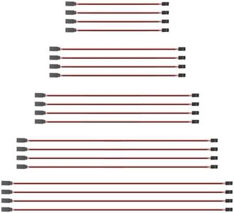 Servo Extension Cable,20 PCS 3-Pin Servo Extension Cable ,Wire Cord Female to Male Rc Servo Extension Cord Wire Connectors for Servo Extension Connection Control Board Remote Control Parts(5 Sizes)