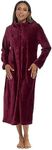 INSIGNIA Ladies Zip Tradional Dressing Gown (Wine Wave Zip Up, 12-14)