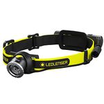 Ledlenser, iH8R Rechargeable Headlamp with Rear Light, High Power LED, 600 Lumens, Hardhat Mount Included
