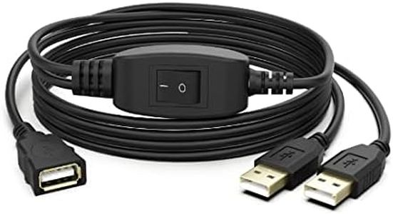 USB Splitter Cable, Switcher Box 2 in 1 Out USB 2.0 Manual Printer Sharing Switch cable, for Printer, Scanner, Speaker, Keyboard, Mouse, with1 Pack USB A to B Printer Cable